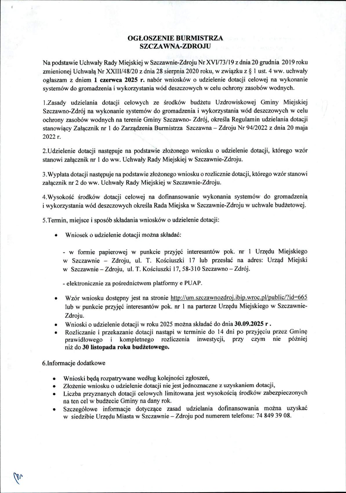 Treść ogłoszenia